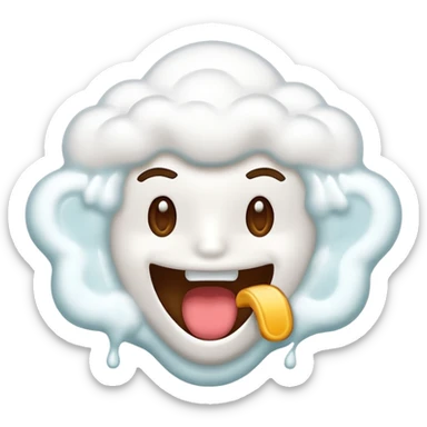 enthusiastic frothing mouth sticker