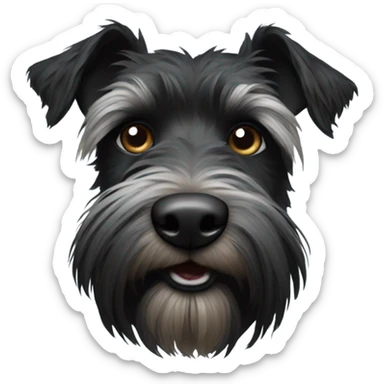 A scruffy black terrier sticker