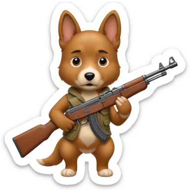 Dog with ak-47 sticker