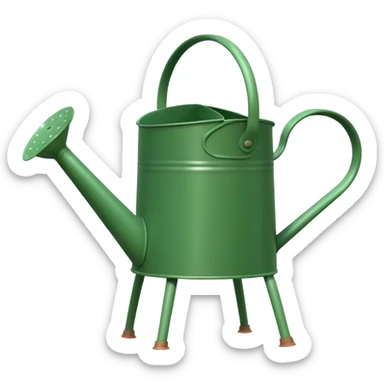 give me a watering can with legs. anthropomorphise the can sticker