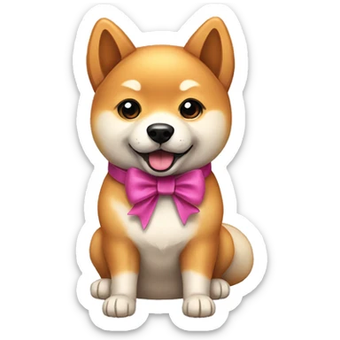 Shiba Inu dog with bow sticker