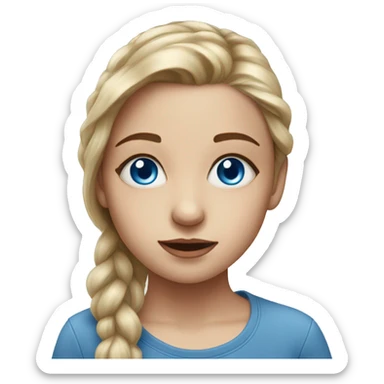 realistic portrait of a girl with blue eyes sticker