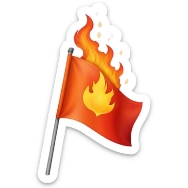 close-up of blank flag burning sticker