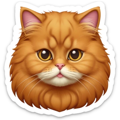 cinematic-adorable-big-eyed-fluffy-solid ginger-persian-cat-portrait-emoji,-head-tilted-playfully-with-a-sweet-expression,-fluffy-solid ginger-fur,-simplified-yet-irresistibly-cute-features-with-large,-expr sticker