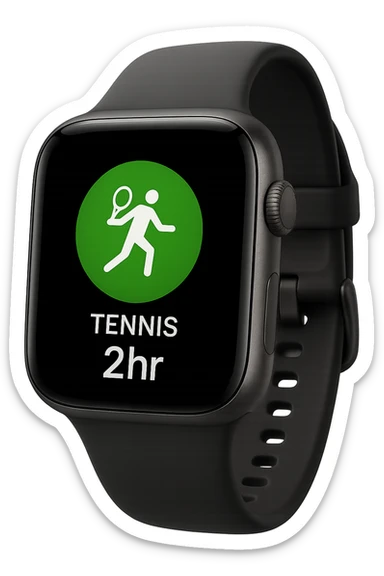 smartwatch con modalità attiva di tennis che segna 2 ore di tennis, REALISTICA 4K sticker