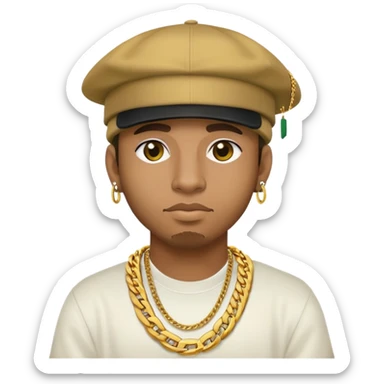 Brazilian rapper Chefin with cap and gold chain sticker