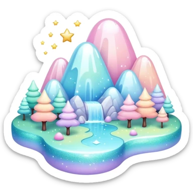 Pastel divine glistening glossy sparkly shiny glittery scenery  sticker