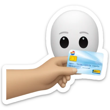 white hand with credit card from visa sticker