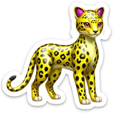 Shiny Elemental Exotic Liepard-Delcatty-Pokémon-Fakémon-hybrid-creature (full body) sticker