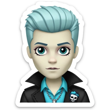 Frankie stein monster high doll boy with 5-o-clock shadow  sticker