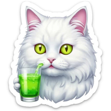 Cat drinking acid sticker