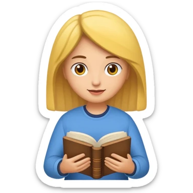 Chica linda leyendo la biblia sticker