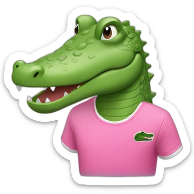 Crocodile with pink Lacoste tshirt sticker