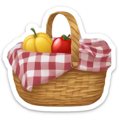Gingham blanket and picnic basket  sticker