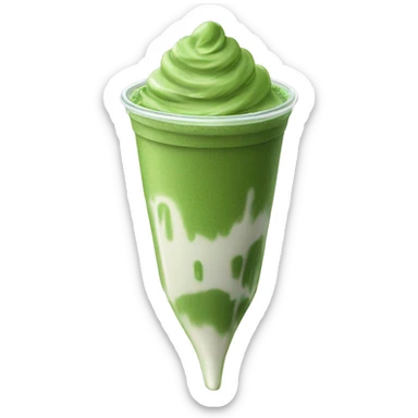 A realistic iced Matcha without foam ￼ and without drawing ￼ sticker