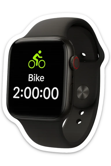 smartwatch con modalità attiva di bici che segna 2 ore di bici, REALISTICA 4K sticker
