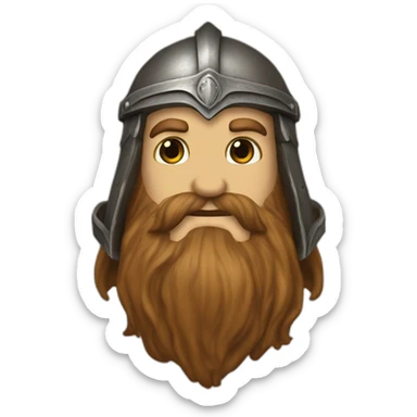 gimli lord of the rings brown beard wearing helme sticker