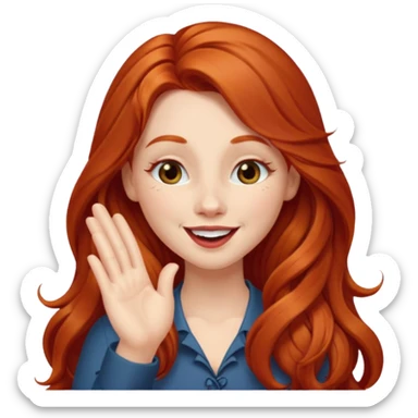 Long haired redhead winking & blowing kisses sticker