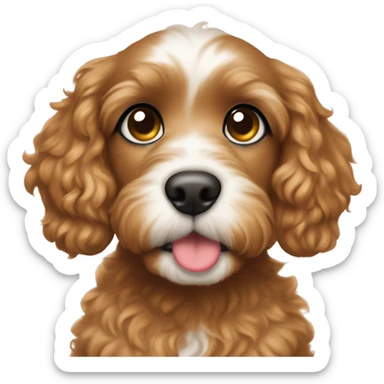 •	Puppy Eyes Emoji: Your Cavapoo looking up with big, heart-melting eyes. Maybe add sparkles or tiny hearts around the eyes to show how cute they are (dog should be brown)  sticker