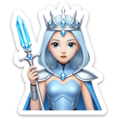 Cyber Queen – holo scepter + chrome belt,Blue Queens. sticker