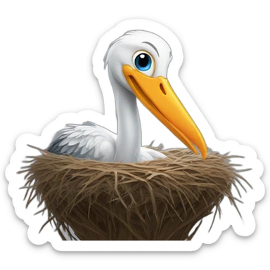 andrej babis stork nest on head sticker