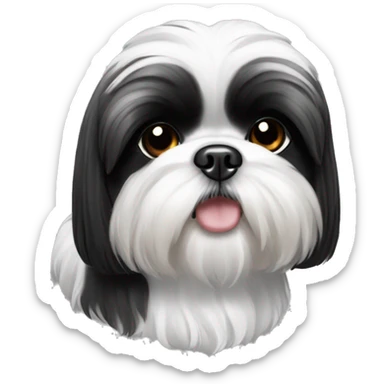 Black and white Shih Tzu sticker
