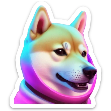 Synthwave Shiba Inu sticker