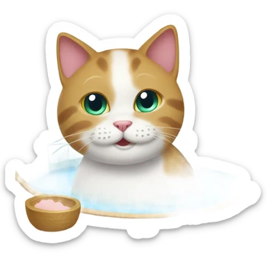 Cat having a spa day sticker