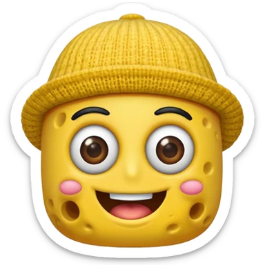 Bob esponja con un el gorro del crustáceo cascarudo sticker