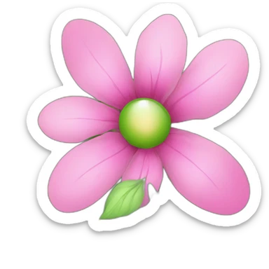 book green flower pink sticker