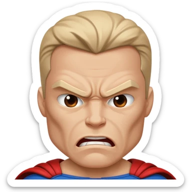 superhero showing Anger - strong feeling of displeasure or hostility sticker