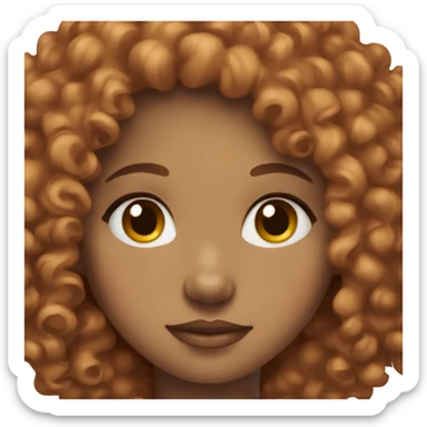 light skin burgundy curly hair girl sticker