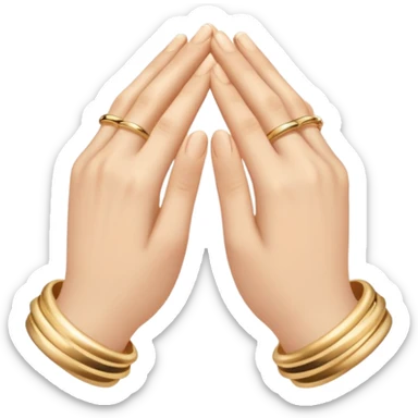 Two hands in a engagement sticker