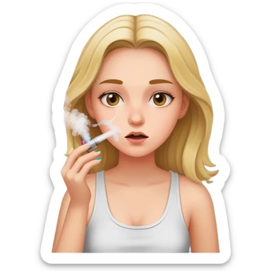 girl vaping in a bathroom stall sticker
