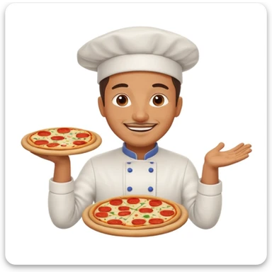 smiling Italian chef spinning pizza dough sticker