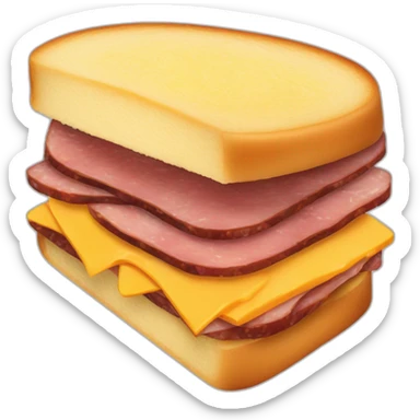 Pastrami sandwich with cheddar cheese and thicker and brownish slices of brioche bread sticker