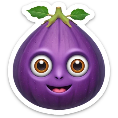 Un fruit figue bien réaliste avec des googly eyes sticker