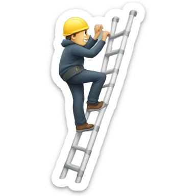 person climbing ladder sticker
