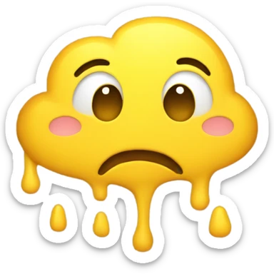 A yellow puddle with a Emoji Face  sticker