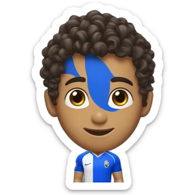 Cr7 curly brunette blue ayes sticker