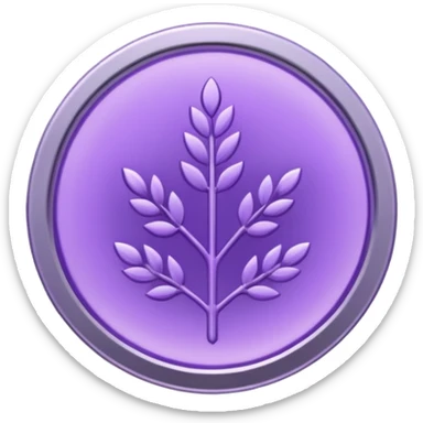 I need you to recreate this image exactly as is but make the color of the coin a ver light purple hue give me three options with different hues of purple sticker