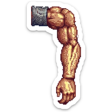 large muscular veiny forearm only, pixel art style, no hand or upper arm visible sticker