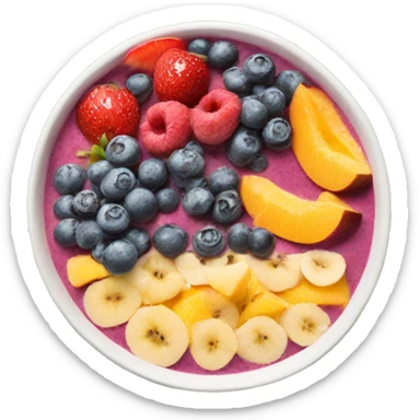 Smoothie bowl with fruit sticker
