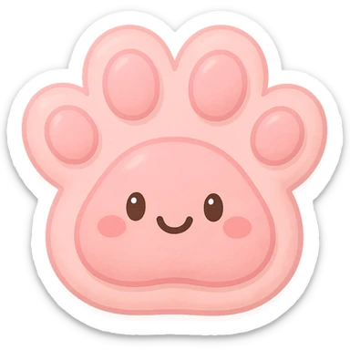a cute and friendly pink paw print emoji sticker