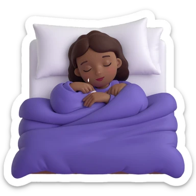 dark skin girl sleeping under covers sticker