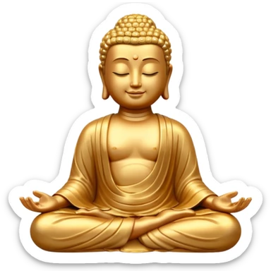 Buddha statue emoji modeled off the meditate emoji but Buddha themed sticker