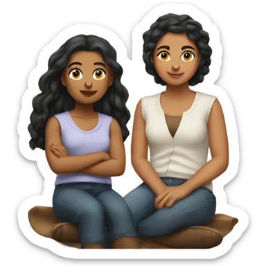 Sanidhya and anousha sitting sticker