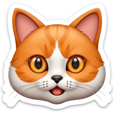 Design an emoji of a cat 🐱 realizing it left the stove on, with huge panicked eyes. sticker