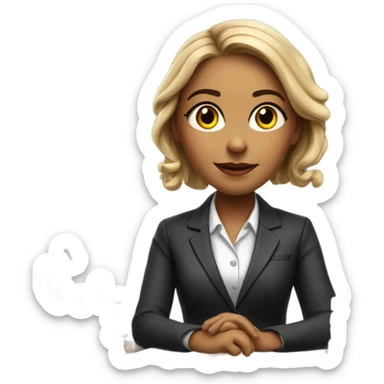 realistic portrait of a girl as a lawyer  sticker