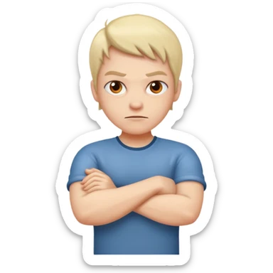 Mad with arms crossed sticker